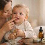 Routine de soins naturels pour soulager les poussées dentaires de bébé