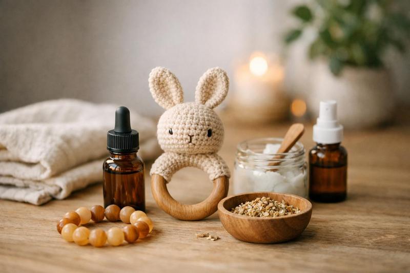 Routine de soins naturels pour soulager les poussées dentaires de bébé