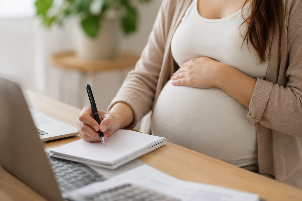 Main tenant un stylo pour signer un contrat de prévoyance avec des dossiers administratifs posés sur le bureau